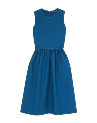 Shop Sies Marjan Woman Midi Dress Blue Size 4 Cotton, Elastane