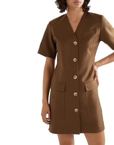 Shop Anna Quan Woman Short Dress Brown Size 10 Polyester, Rayon