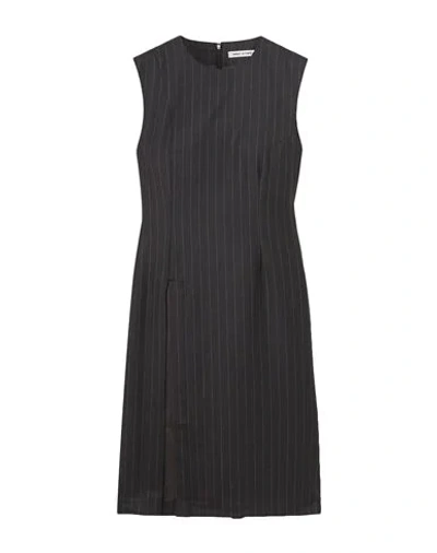 Shop Wright Le Chapelain Woman Midi Dress Steel Grey Size 4 Wool