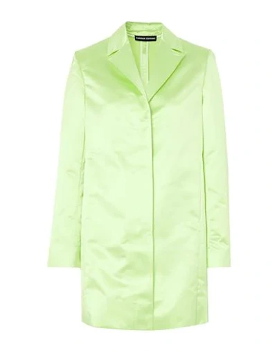 Shop Kwaidan Editions Woman Overcoat & Trench Coat Light Green Size 8 Polyester, Silk