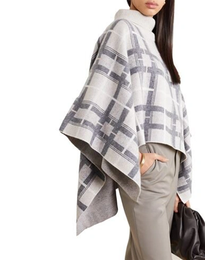 Shop Le Kasha Woman Capes & Ponchos Light Grey Size Onesize Cashmere