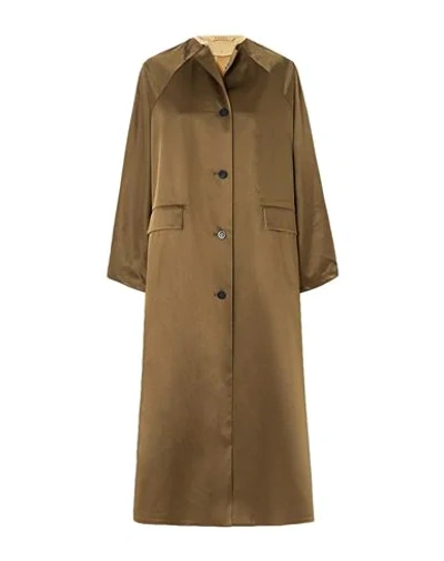 Shop Kassl Edition S Woman Overcoat & Trench Coat Military Green Size M Cotton, Acetate, Viscose, Polyuret