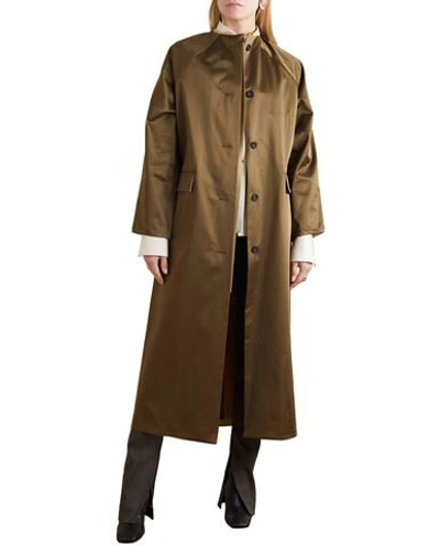 Shop Kassl Edition S Woman Overcoat & Trench Coat Military Green Size M Cotton, Acetate, Viscose, Polyuret