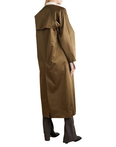 Shop Kassl Edition S Woman Overcoat & Trench Coat Military Green Size M Cotton, Acetate, Viscose, Polyuret