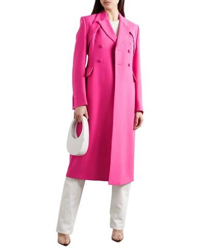 Shop Gmbh Woman Coat Fuchsia Size 6 Wool In Pink