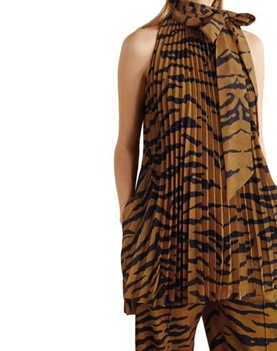 Shop Adam Lippes Woman Top Camel Size Xl Polyester, Silk In Beige