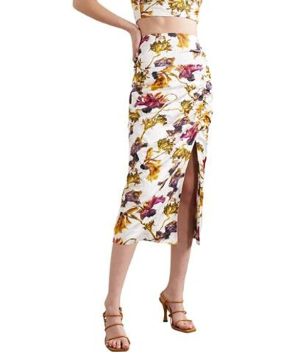 Shop Jason Wu Collection Woman Midi Skirt White Size 14 Viscose, Cotton, Stainless Steel