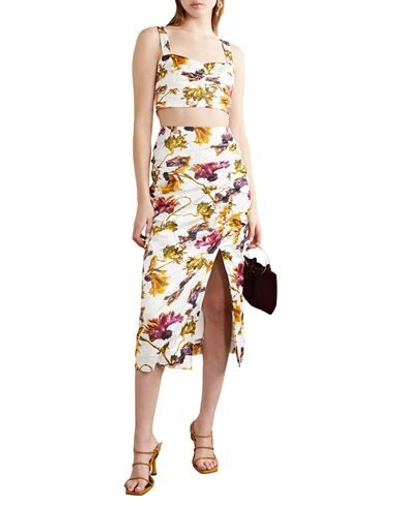 Shop Jason Wu Collection Woman Midi Skirt White Size 12 Viscose, Cotton, Stainless Steel