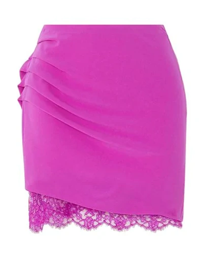 Shop Fleur Du Mal Woman Mini Skirt Mauve Size 8 Acetate, Polyester, Nylon, Cotton In Purple