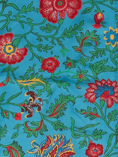 Shop La Doublej Dragonflower-print Linen Runner In Blue