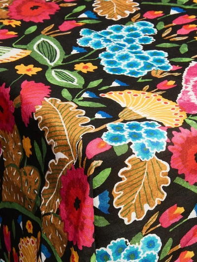 Shop La Doublej Colombo Grande-print Linen Tablecloth In Black