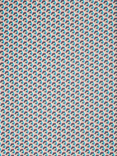 La Doublej Geometric-print Linen Tablecloth In Pink