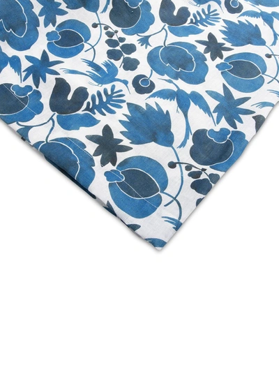 La Doublej Floral-print Linen Tablecloth In White