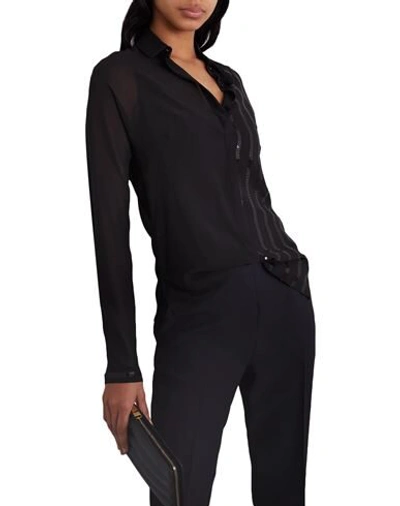 Shop Akris Woman Shirt Black Size 6 Silk, Polyurethane