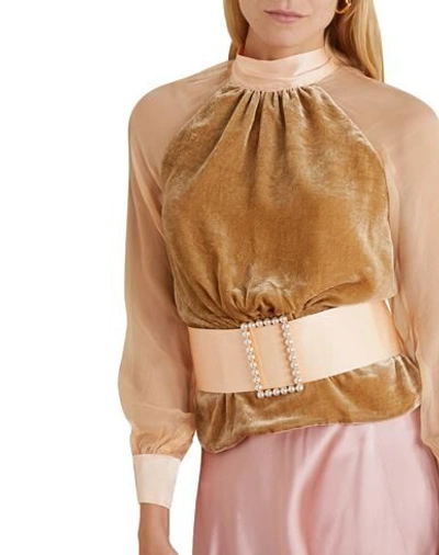 Shop Harmur Woman Top Camel Size Xs Silk, Viscose In Beige