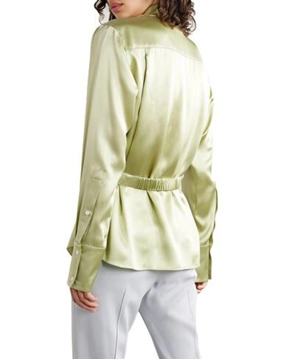 Shop Commission Woman Shirt Light Green Size 8 Silk