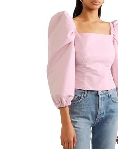 Shop Avavav Woman Top Pink Size Xs Cotton, Metallic Fiber