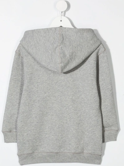 Shop Gucci Logo-print Hoodie In Grey