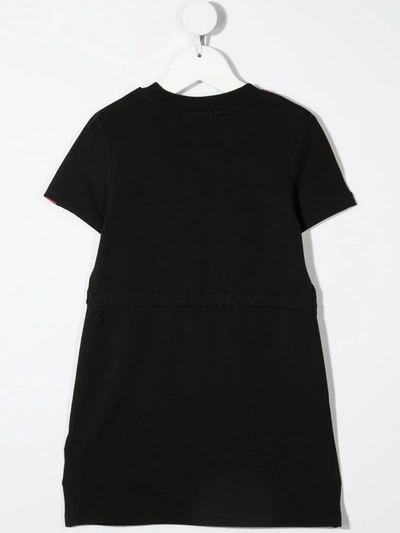 Shop Calvin Klein Logo-print Drawstring Short Dress In Black