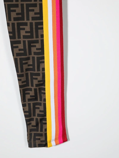 Fendi Zucca Side-stripe Track Pants In Brown