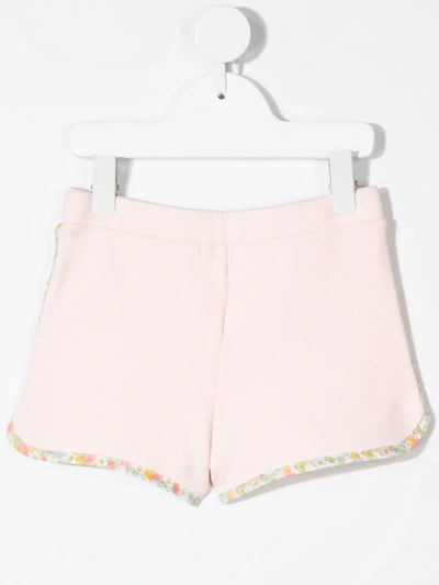 Shop Bonpoint Liberty-print Trim Fleece Shorts In Pink