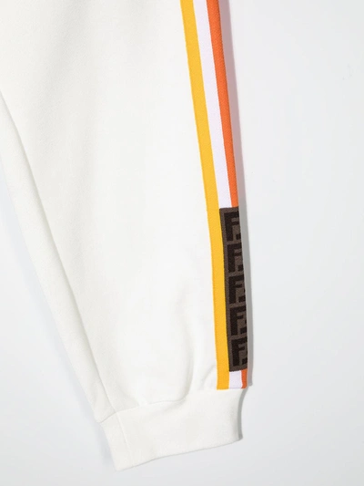 Shop Fendi Side-stripe Track Pants In White