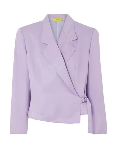 Shop Pyer Moss Woman Blazer Lilac Size M Polystyrene In Purple