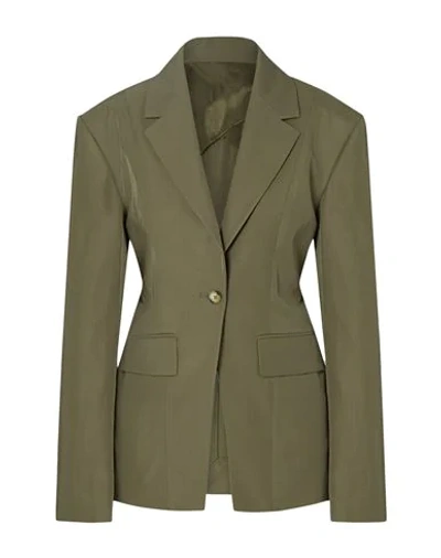 Shop Deveaux Suit Jackets In Military Green