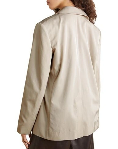 Shop Deveaux Woman Blazer Ivory Size 12 Viscose, Cotton In White