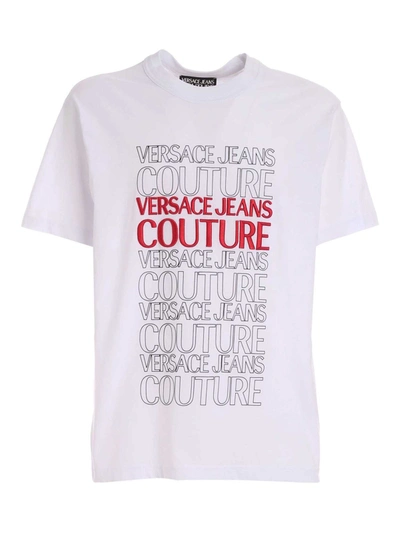 Shop Versace Jeans Couture Lettering Logo T-shirt In White