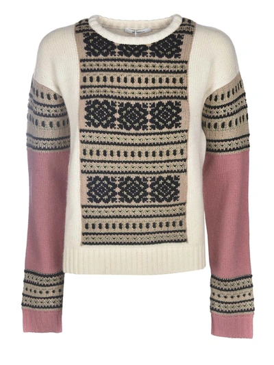 Shop Max Mara Liana Sweater In White And Pink In Multicolour