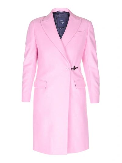 Shop Fay Wool And Cashmere Hook Coat In Pink