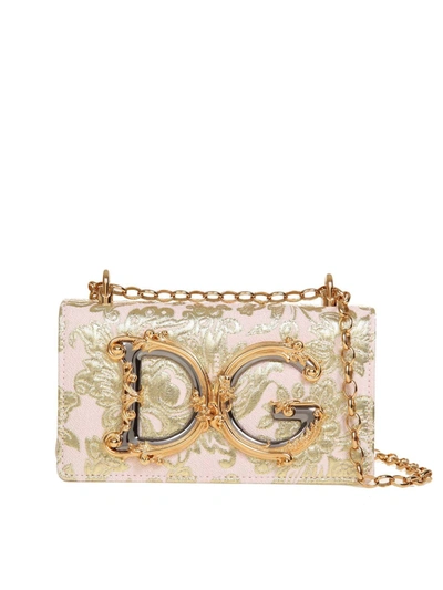 Shop Dolce & Gabbana Dg Girls Mini Bag In Pink And Gold