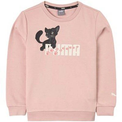 Shop Puma Pink Logo Print Sweatshirt