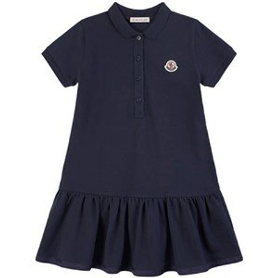 Shop Moncler Navy Logo Polo Dress