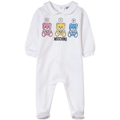 Shop Moschino White Printed Footed Baby Body