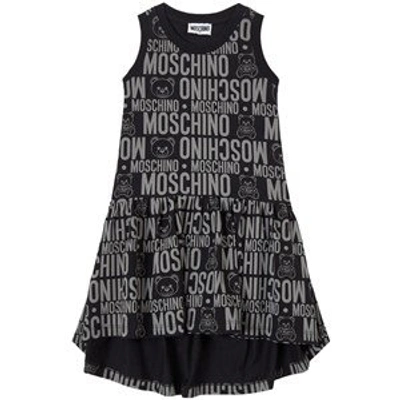 Shop Moschino Black Logo Print Dress