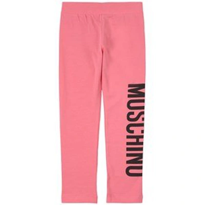 Shop Moschino Pink Logo Print Leggings