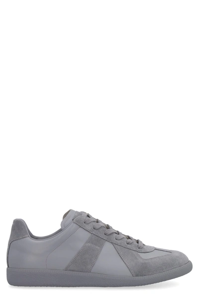 Shop Maison Margiela Replica Leather Sneakers In Grey