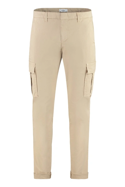 Shop Dondup Zeno Stretch Cotton Chino Trousers In Beige