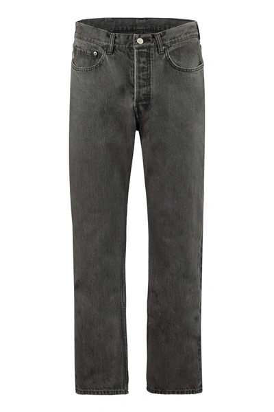 Shop Ambush 5-pocket Straight-leg Jeans In Grey