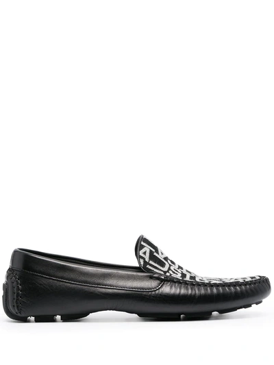 Shop Just Cavalli Logo Slip-on Loafers In Black