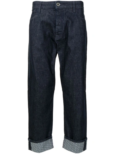 Shop Emporio Armani Cropped-leg Denim Jeans In Blue