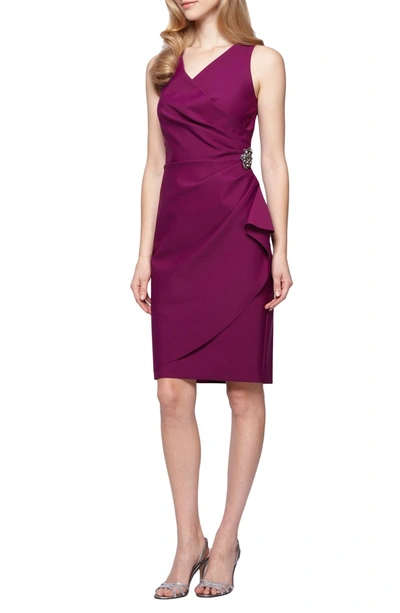 Shop Alex Evenings Side Ruched Cocktail Dress In Passion