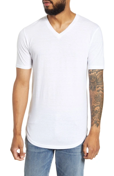 Shop Goodlife Scallop Triblend V-neck T-shirt In White