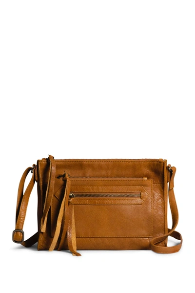 Shop Day & Mood Anni Multi Zip Leather Crossbody Bag In Whiskey