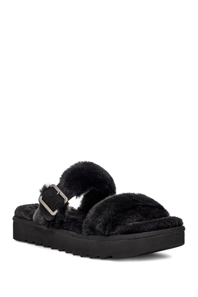 Shop Koolaburra By Ugg Faux Fur Sandal In Blk