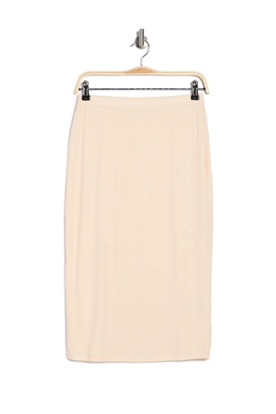 Shop Afrm Port Ribbed Pencil Skirt In Cream Beige