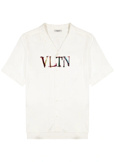 Shop Valentino Vltn Off-white Printed Shirt