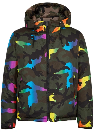 Shop Valentino Camouflage-print Reversible Nylon Jacket In Multicoloured